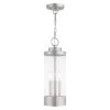Hillcrest 3-Light Brushed Nickel Outdoor Pendant by Livex Lighting