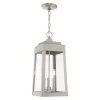 Oslo 3 Light Brushed Nickel Outdoor Pendant Lantern by Livex Lighting