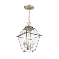 Westover 2 Light Brushed Nickel Outdoor Pendant Lantern by Livex Lighting -Livex Lighting shop brushed nickel livex lighting outdoor pendant lights 2285 91 1f 1000