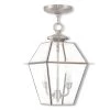 Westover 2 Light Brushed Nickel Outdoor Pendant Lantern by Livex Lighting