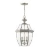 Monterey 3 Light Brushed Nickel Outdoor Pendant Lantern by Livex Lighting