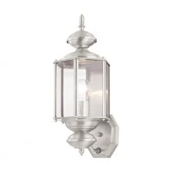 Outdoor Basics 1 Light Brushed Nickel Outdoor Wall Sconce by Livex Lighting -Livex Lighting shop brushed nickel livex lighting outdoor sconces 2006 91 44 1000