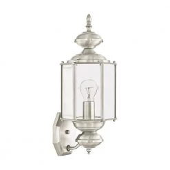 Outdoor Basics 1 Light Brushed Nickel Outdoor Wall Sconce by Livex Lighting -Livex Lighting shop brushed nickel livex lighting outdoor sconces 2006 91 c3 1000