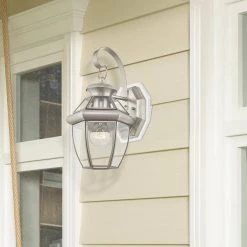 Monterey 1 Light Brushed Nickel Outdoor Wall Sconce by Livex Lighting 17 Monterey 1 Light Brushed Nickel Outdoor Wall Sconce by Livex Lighting -Livex Lighting shop brushed nickel livex lighting outdoor sconces 2051 91 76 1000