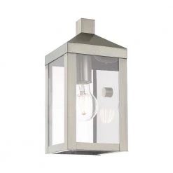 Nyack 1 Light Brushed Nickel Outdoor Wall Sconce by Livex Lighting 16 Nyack 1 Light Brushed Nickel Outdoor Wall Sconce by Livex Lighting -Livex Lighting shop brushed nickel livex lighting outdoor sconces 20581 91 1f 1000