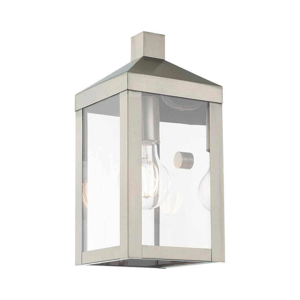 Nyack 1 Light Brushed Nickel Outdoor Wall Sconce by Livex Lighting 8 Nyack 1 Light Brushed Nickel Outdoor Wall Sconce by Livex Lighting - Image 8