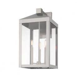 Nyack 3-Light Brushed Nickel Hardwired Large Outdoor Wall Lantern Sconce by Livex Lighting 14 Nyack 3-Light Brushed Nickel Hardwired Large Outdoor Wall Lantern Sconce by Livex Lighting -Livex Lighting shop brushed nickel livex lighting outdoor sconces 20585 91 4f 1000