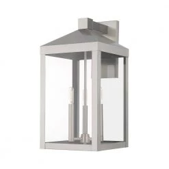 Nyack 3-Light Brushed Nickel Hardwired Large Outdoor Wall Lantern Sconce by Livex Lighting 13 Nyack 3-Light Brushed Nickel Hardwired Large Outdoor Wall Lantern Sconce by Livex Lighting -Livex Lighting shop brushed nickel livex lighting outdoor sconces 20585 91 c3 1000