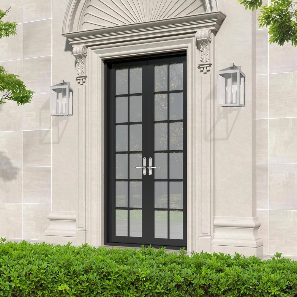 Nyack 3-Light Brushed Nickel Hardwired Large Outdoor Wall Lantern Sconce by Livex Lighting 2 Nyack 3-Light Brushed Nickel Hardwired Large Outdoor Wall Lantern Sconce by Livex Lighting - Image 2