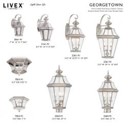 Wall-Mount 1-Light Brushed Nickel Outdoor Incandescent Wall Lantern Sconce by Livex Lighting 17 Wall-Mount 1-Light Brushed Nickel Outdoor Incandescent Wall Lantern Sconce by Livex Lighting -Livex Lighting shop brushed nickel livex lighting outdoor sconces 2061 91 d4 1000