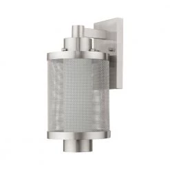 Nottingham 1 Light Brushed Nickel Outdoor Wall Sconce by Livex Lighting -Livex Lighting shop brushed nickel livex lighting outdoor sconces 20682 91 c3 1000