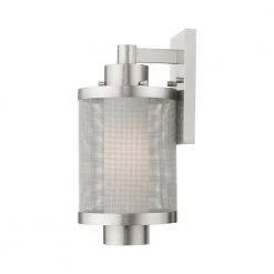 Nottingham 1 Light Brushed Nickel Outdoor Wall Sconce by Livex Lighting -Livex Lighting shop brushed nickel livex lighting outdoor sconces 20682 91 fa 1000