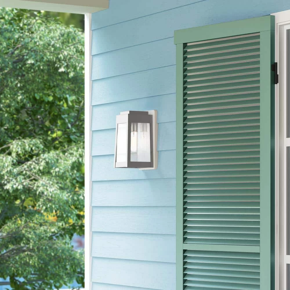 Oslo 1 Light Brushed Nickel Outdoor Wall Sconce by Livex Lighting 2 Oslo 1 Light Brushed Nickel Outdoor Wall Sconce by Livex Lighting - Image 2