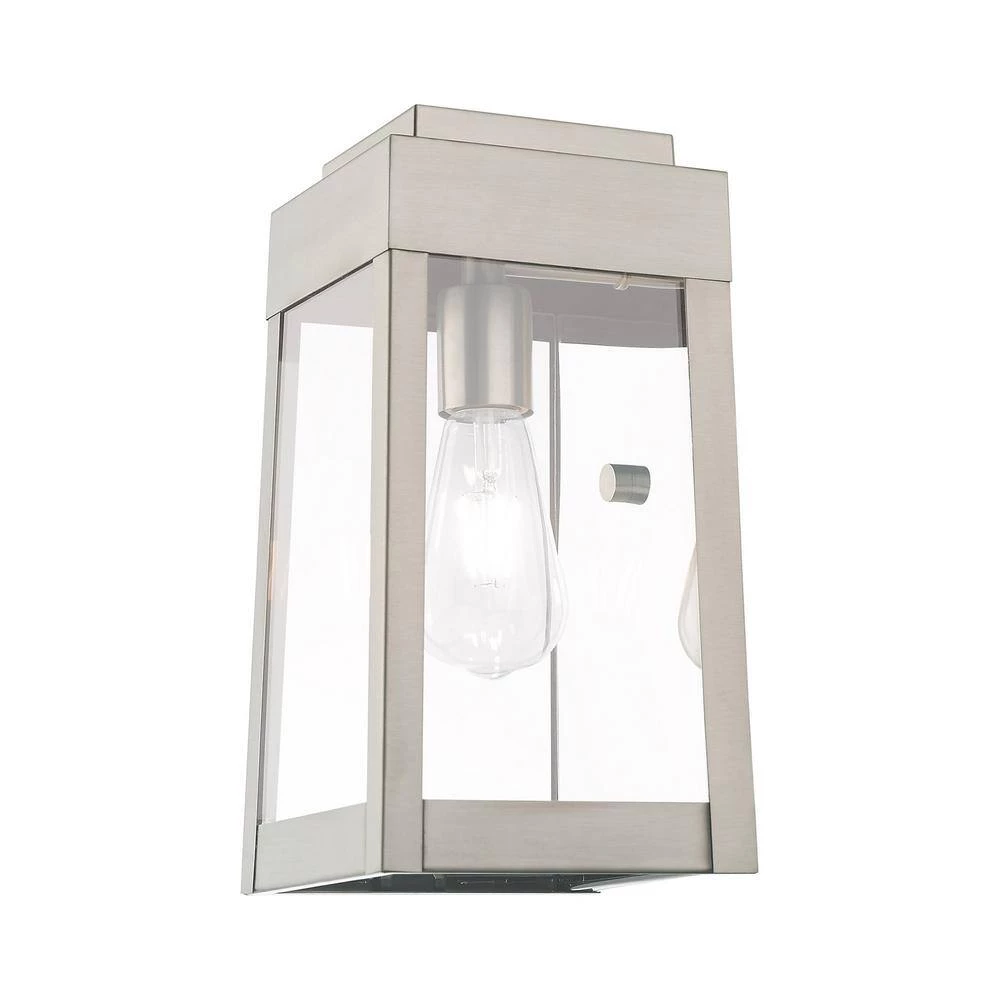 Oslo 1 Light Brushed Nickel Outdoor Wall Sconce by Livex Lighting 9 Oslo 1 Light Brushed Nickel Outdoor Wall Sconce by Livex Lighting - Image 9
