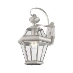 Georgetown 1 Light Brushed Nickel Outdoor Wall Sconce by Livex Lighting -Livex Lighting shop brushed nickel livex lighting outdoor sconces 2161 91 1f 1000