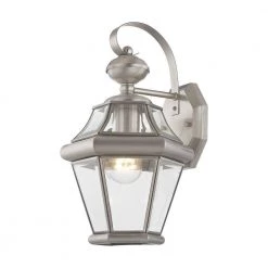 Georgetown 1 Light Brushed Nickel Outdoor Wall Sconce by Livex Lighting -Livex Lighting shop brushed nickel livex lighting outdoor sconces 2161 91 44 1000