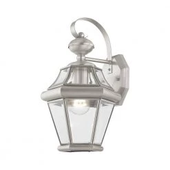 Georgetown 1 Light Brushed Nickel Outdoor Wall Sconce by Livex Lighting
