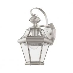 Georgetown 1 Light Brushed Nickel Outdoor Wall Sconce by Livex Lighting -Livex Lighting shop brushed nickel livex lighting outdoor sconces 2161 91 c3 1000