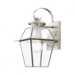 Westover 1-Light Brushed Nickel Outdoor Wall Lantern Sconce by Livex Lighting