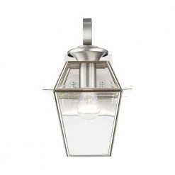 Westover 1-Light Brushed Nickel Outdoor Wall Lantern Sconce by Livex Lighting -Livex Lighting shop brushed nickel livex lighting outdoor sconces 2181 91 fa 1000