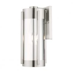 Sheridan 3 Light Brushed Nickel Outdoor Wall Sconce by Livex Lighting