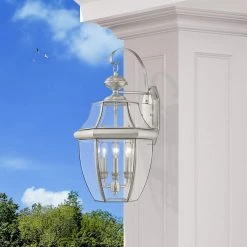Monterey 3 Light Brushed Nickel Outdoor Wall Sconce by Livex Lighting 15 Monterey 3 Light Brushed Nickel Outdoor Wall Sconce by Livex Lighting -Livex Lighting shop brushed nickel livex lighting outdoor sconces 2351 91 1d 1000