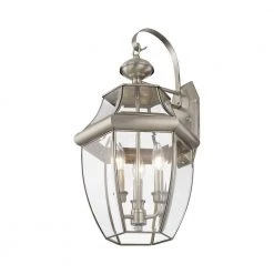 Monterey 3 Light Brushed Nickel Outdoor Wall Sconce by Livex Lighting 19 Monterey 3 Light Brushed Nickel Outdoor Wall Sconce by Livex Lighting -Livex Lighting shop brushed nickel livex lighting outdoor sconces 2351 91 1f 1000