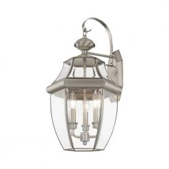 Monterey 3 Light Brushed Nickel Outdoor Wall Sconce by Livex Lighting 20 Monterey 3 Light Brushed Nickel Outdoor Wall Sconce by Livex Lighting -Livex Lighting shop brushed nickel livex lighting outdoor sconces 2351 91 44 1000