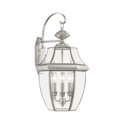 Monterey 3 Light Brushed Nickel Outdoor Wall Sconce by Livex Lighting