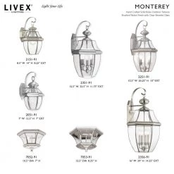 Monterey 3 Light Brushed Nickel Outdoor Wall Sconce by Livex Lighting 21 Monterey 3 Light Brushed Nickel Outdoor Wall Sconce by Livex Lighting -Livex Lighting shop brushed nickel livex lighting outdoor sconces 2351 91 d4 1000