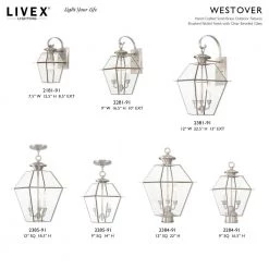 Westover 3 Light Brushed Nickel Outdoor Wall Sconce by Livex Lighting 11 Westover 3 Light Brushed Nickel Outdoor Wall Sconce by Livex Lighting -Livex Lighting shop brushed nickel livex lighting outdoor sconces 2381 91 1d 1000
