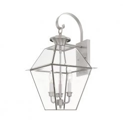 Westover 3 Light Brushed Nickel Outdoor Wall Sconce by Livex Lighting 14 Westover 3 Light Brushed Nickel Outdoor Wall Sconce by Livex Lighting -Livex Lighting shop brushed nickel livex lighting outdoor sconces 2381 91 4f 1000