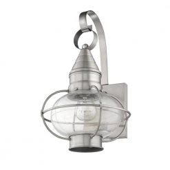 Newburyport 1 Light Brushed Nickel Outdoor Wall Sconce by Livex Lighting 14 Newburyport 1 Light Brushed Nickel Outdoor Wall Sconce by Livex Lighting -Livex Lighting shop brushed nickel livex lighting outdoor sconces 26901 91 4f 1000