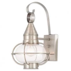 Newburyport 1 Light Brushed Nickel Outdoor Wall Sconce by Livex Lighting