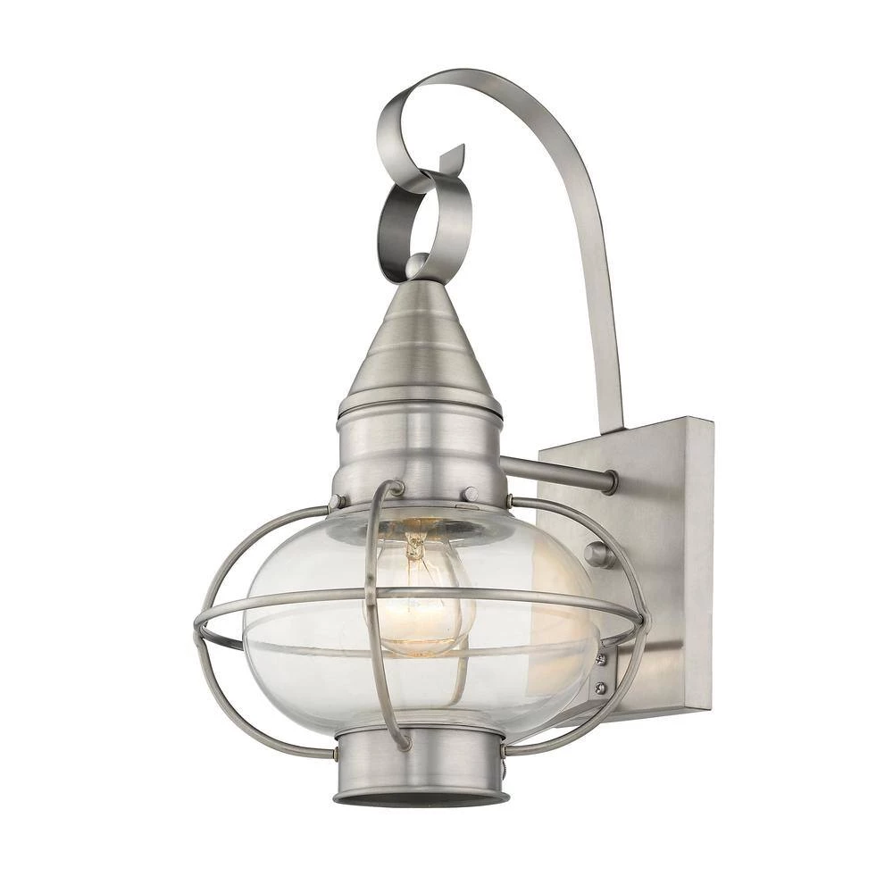 Newburyport 1 Light Brushed Nickel Outdoor Wall Sconce by Livex Lighting 4 Newburyport 1 Light Brushed Nickel Outdoor Wall Sconce by Livex Lighting - Image 4