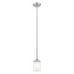 Manhattan 1 Light Brushed Nickel Mini Pendant by Livex Lighting -Livex Lighting shop brushed nickel livex lighting pendant lights 1540 91 4f 1000