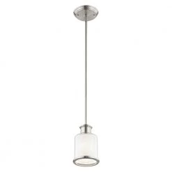 Middlebush 1 Light Brushed Nickel Mini Pendant by Livex Lighting -Livex Lighting shop brushed nickel livex lighting pendant lights 40210 91 1f 1000