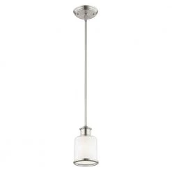 Middlebush 1 Light Brushed Nickel Mini Pendant by Livex Lighting -Livex Lighting shop brushed nickel livex lighting pendant lights 40210 91 4f 1000