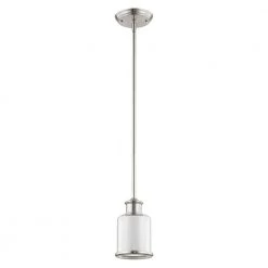 Middlebush 1 Light Brushed Nickel Mini Pendant by Livex Lighting -Livex Lighting shop brushed nickel livex lighting pendant lights 40210 91 c3 1000