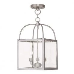 Milford 3 Light Brushed Nickel Convertible Mini Pendant/Ceiling Mount by Livex Lighting
