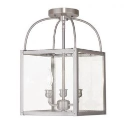 Milford 3 Light Brushed Nickel Convertible Mini Pendant/Ceiling Mount by Livex Lighting -Livex Lighting shop brushed nickel livex lighting pendant lights 4037 91 c3 1000