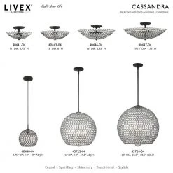 Cassandra 1 Light Brushed Nickel Mini Pendant by Livex Lighting -Livex Lighting shop brushed nickel livex lighting pendant lights 40440 91 31 1000