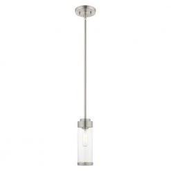 Hillcrest 1 Light Brushed Nickel Mini Pendant by Livex Lighting