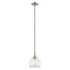 Art Glass Mini Pendants 1 Light Brushed Nickel Mini Pendant by Livex Lighting