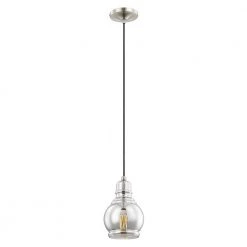 Art Glass Mini Pendants 1 Light Brushed Nickel Mini Pendant by Livex Lighting -Livex Lighting shop brushed nickel livex lighting pendant lights 40604 91 44 1000