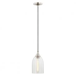 Art Glass Mini Pendants 1 Light Brushed Nickel Mini Pendant by Livex Lighting -Livex Lighting shop brushed nickel livex lighting pendant lights 40608 91 4f 1000