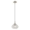 Art Glass Mini Pendants 1 Light Brushed Nickel Mini Pendant by Livex Lighting