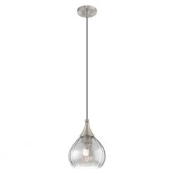 Art Glass Mini Pendants 1 Light Brushed Nickel Mini Pendant by Livex Lighting -Livex Lighting shop brushed nickel livex lighting pendant lights 40645 91 4f 1000