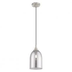 Art Glass Mini Pendants 1 Light Brushed Nickel Mini Pendant by Livex Lighting -Livex Lighting shop brushed nickel livex lighting pendant lights 40649 91 1f 1000