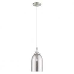 Art Glass Mini Pendants 1 Light Brushed Nickel Mini Pendant by Livex Lighting